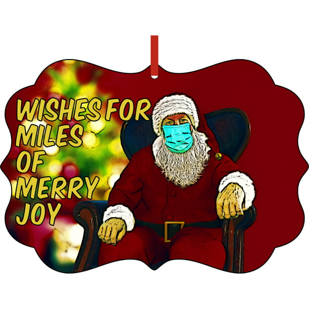 Christmas Ornament Quarantine 2020 Santa Wearing Mask XMAS Hanging Decor Gifts
